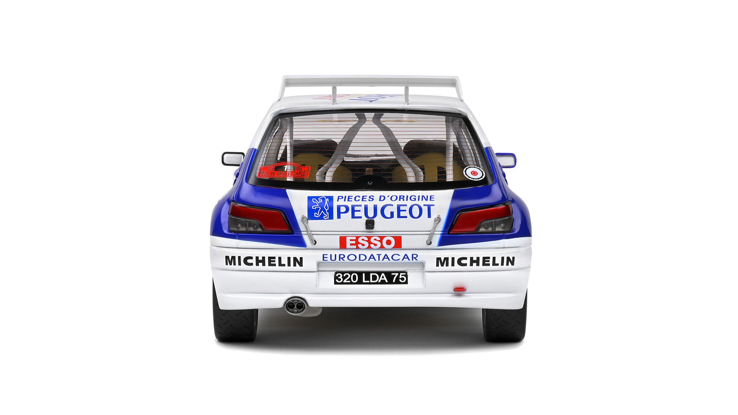 PEUGEOT 306 MAXI WHITE #1 F.DELECOUR/M.SAUVAGE RALLYE MONTE CARL - Solido - 1/18