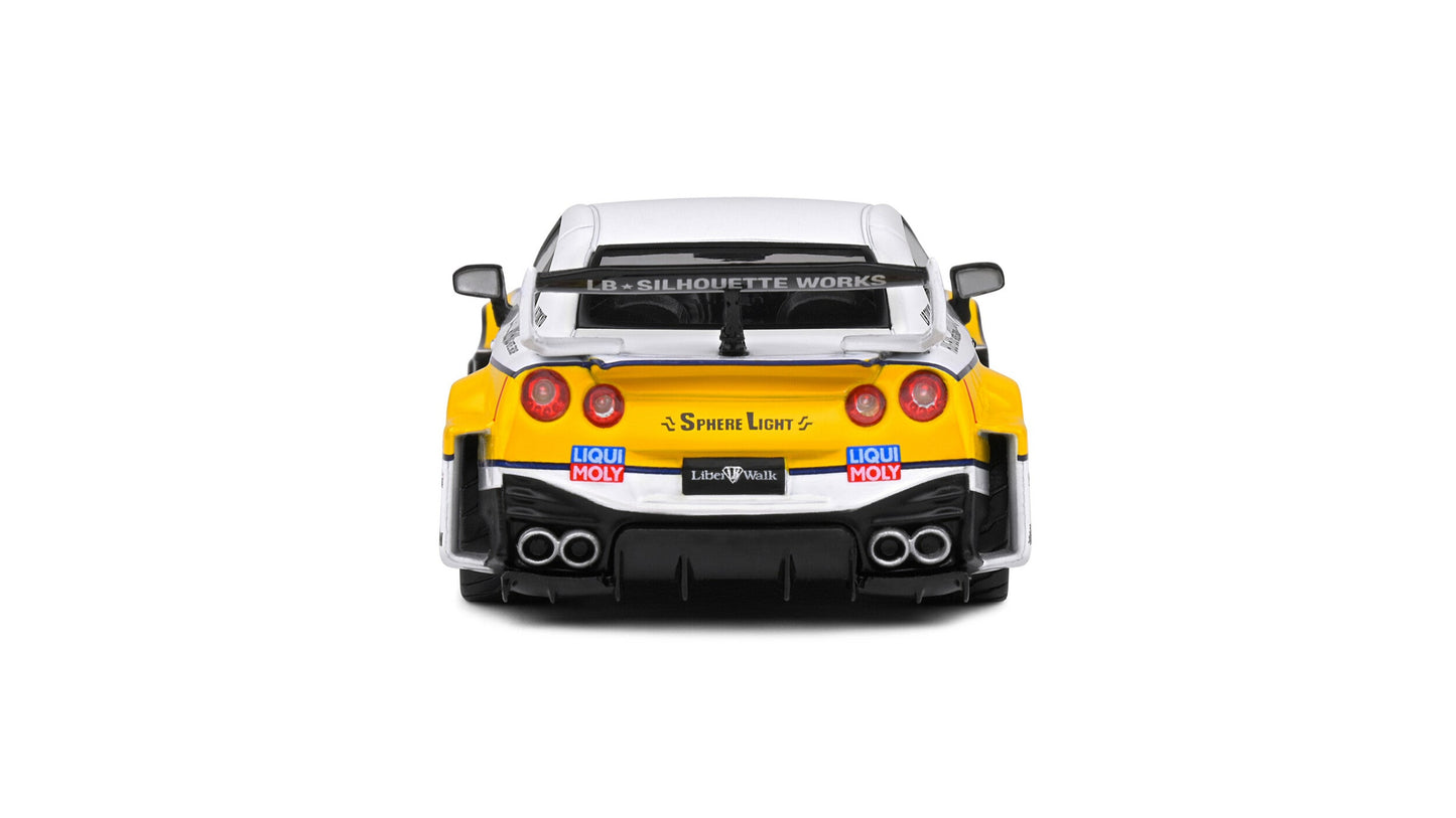 Nissan GTR35 LBWK Silhouette Blanc/Jaune 2019 - Solido - 1/43