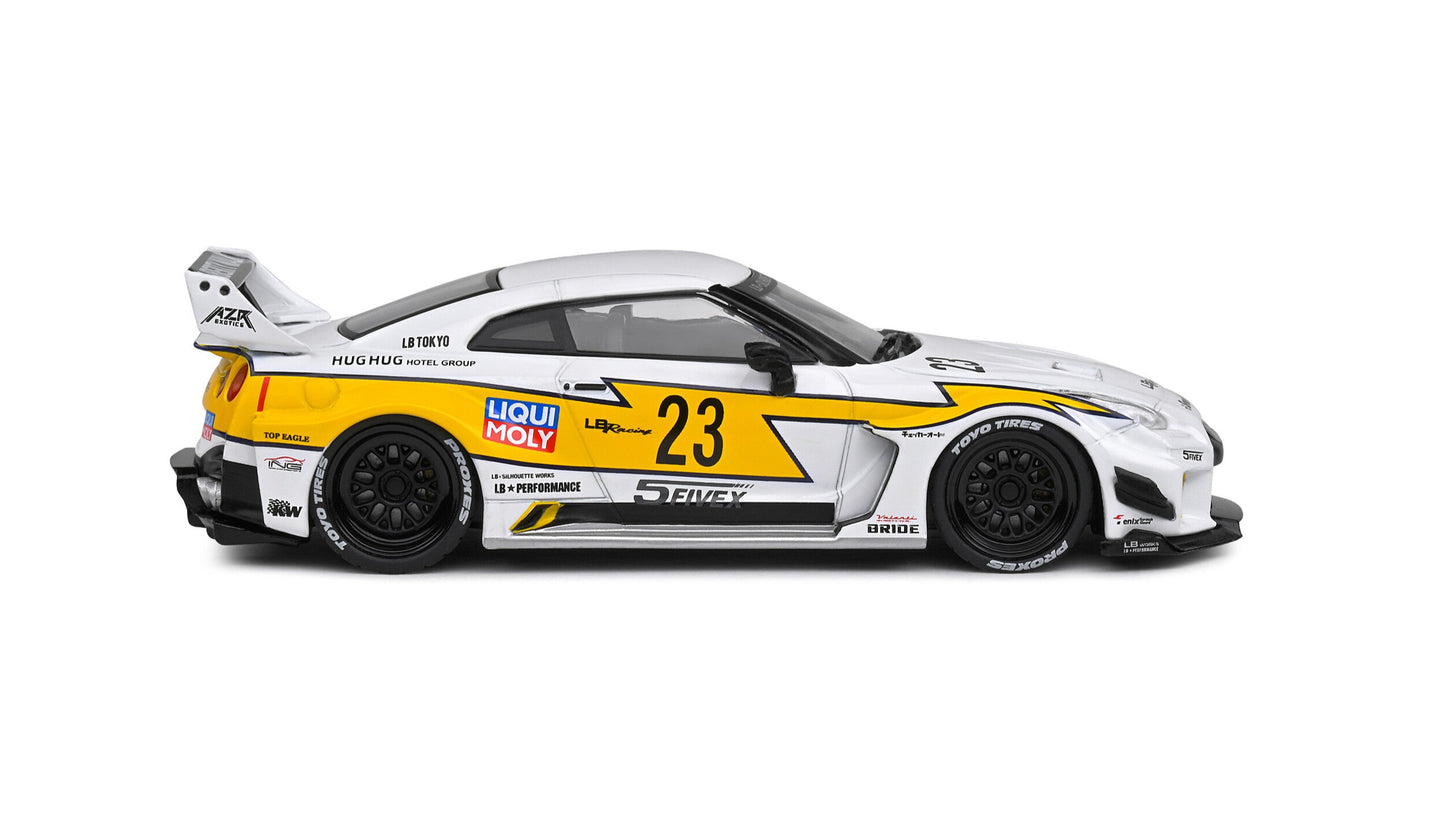 Nissan GTR35 LBWK Silhouette Blanc/Jaune 2019 - Solido - 1/43