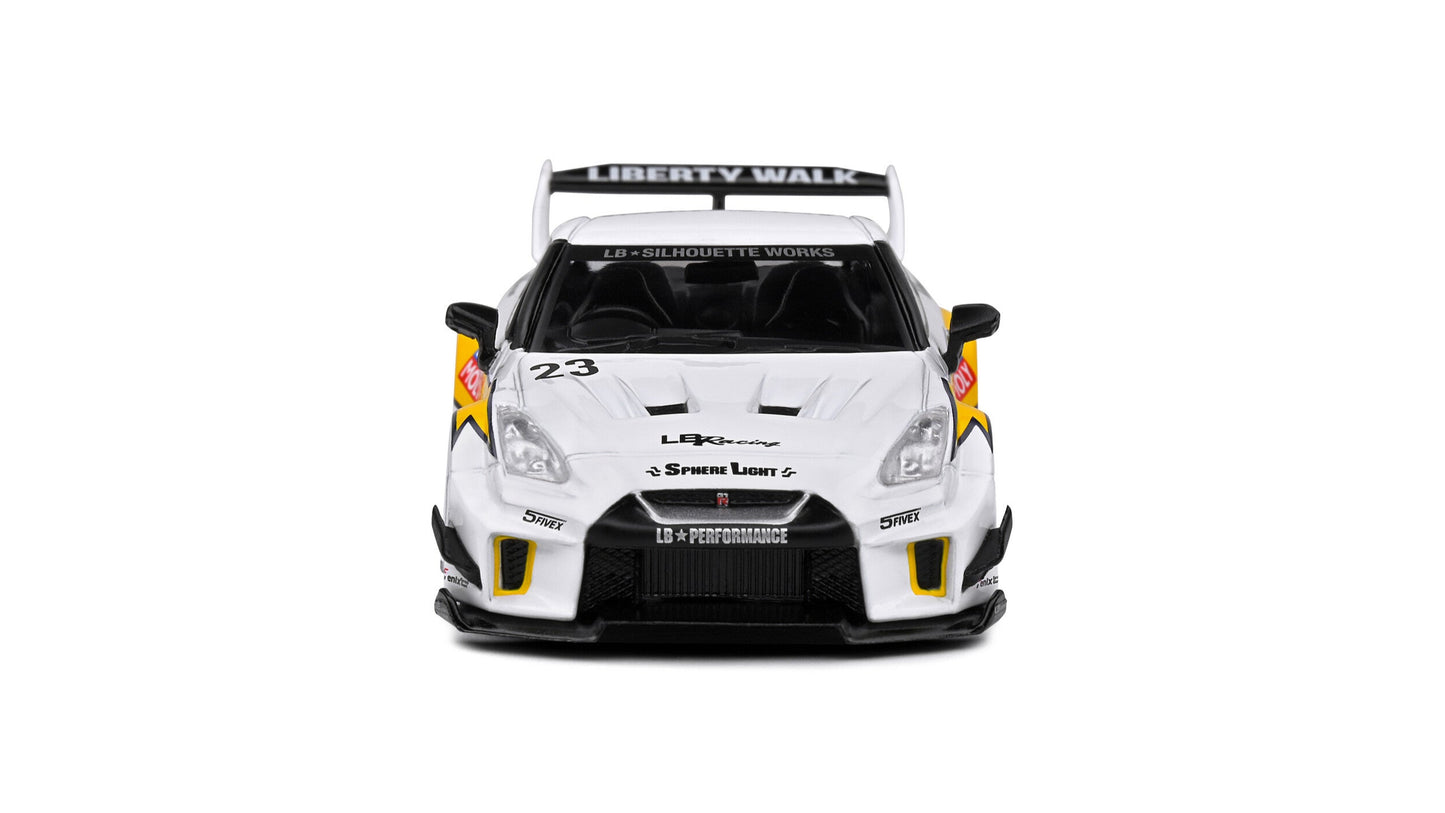 Nissan GTR35 LBWK Silhouette Blanc/Jaune 2019 - Solido - 1/43