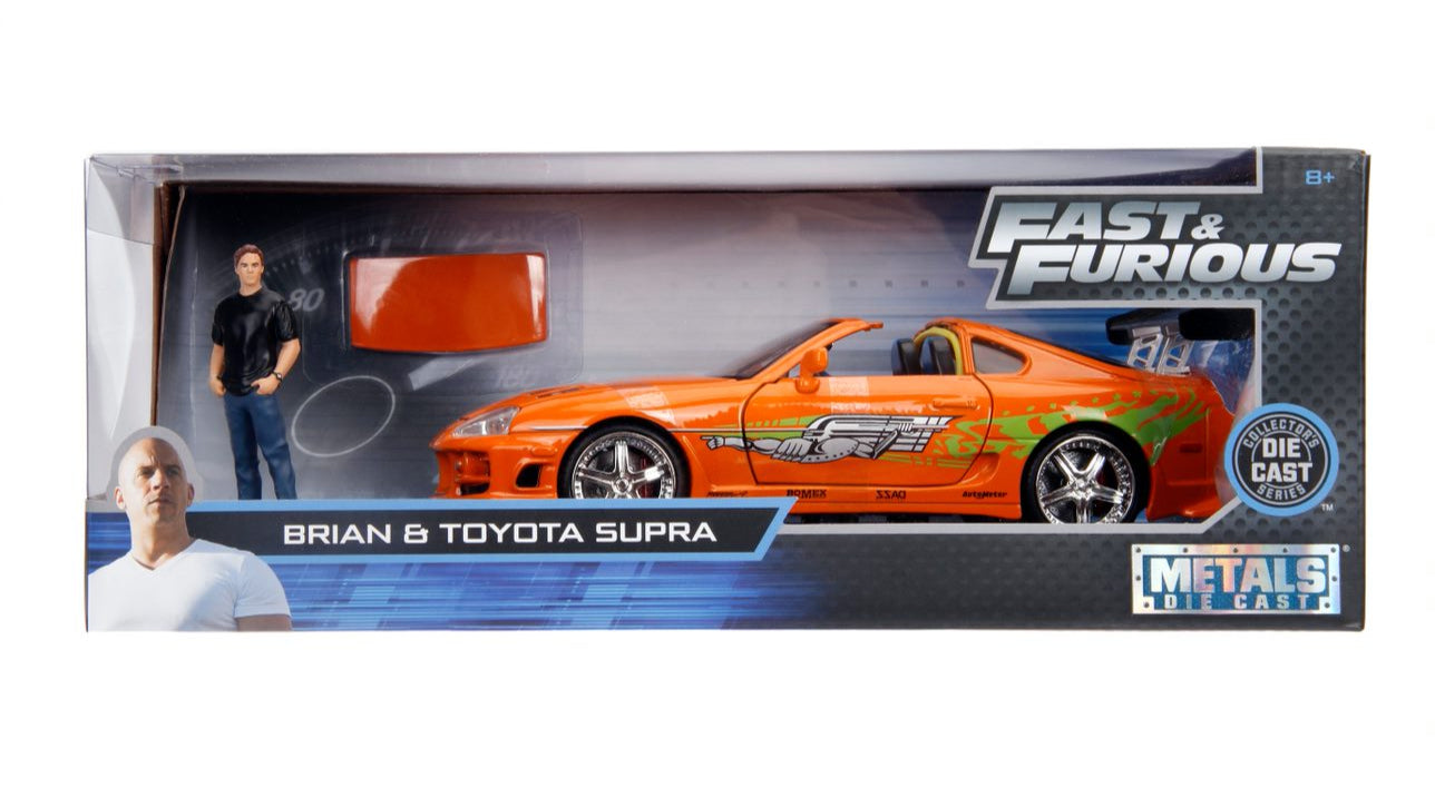Toyota supra 1995 Fast & Furious BRIAN O'CONNER + figurine métal - Jada - 1/24