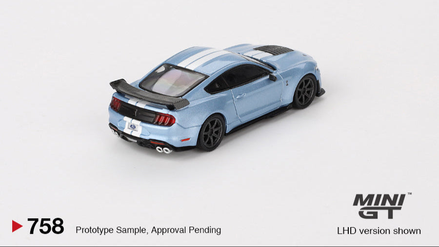 FORD MUSTANG SHELBY GT500 HERITAGE EDITION BRITTANY BLUE 2022 - Mini GT - 1/64
