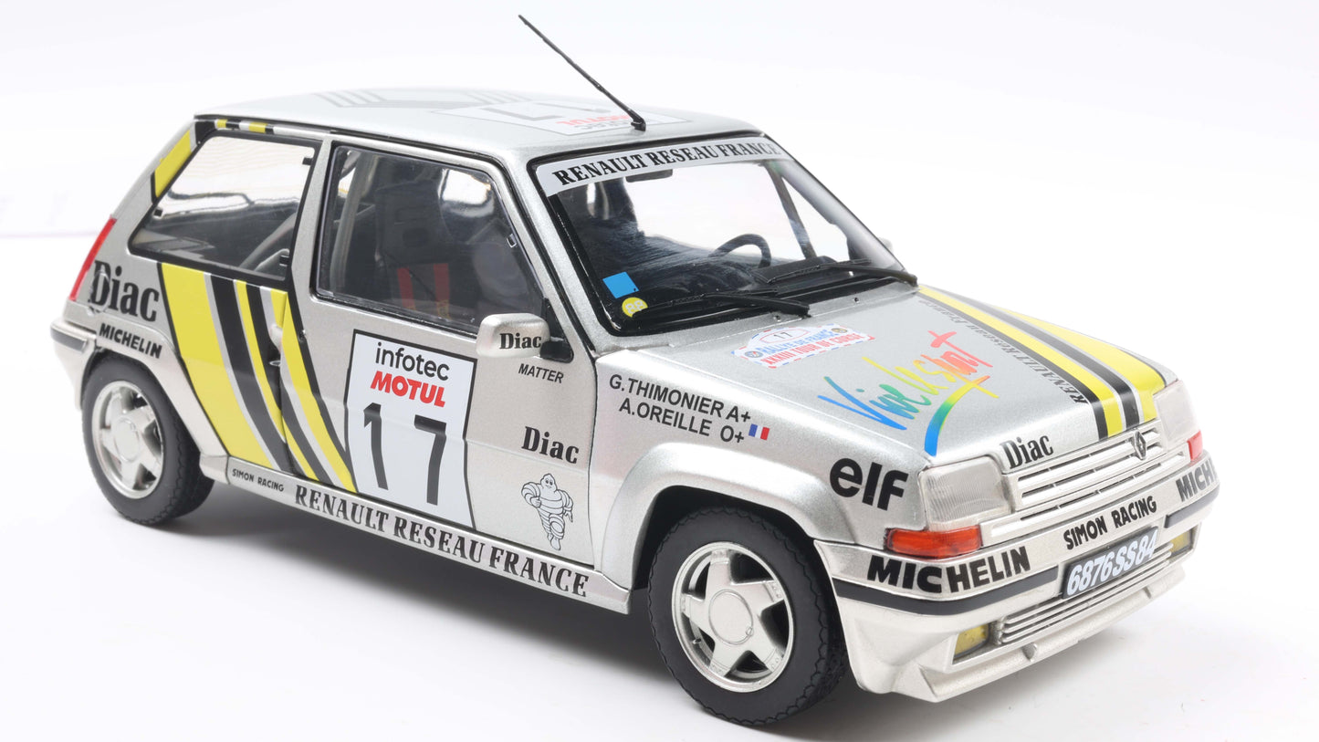 PRECOMMANDE - RENAULT 5 GT TURBO MK2 SILVER #17 A.OREILLE TOUR DE CORSE 1989 - Solido - 1/18