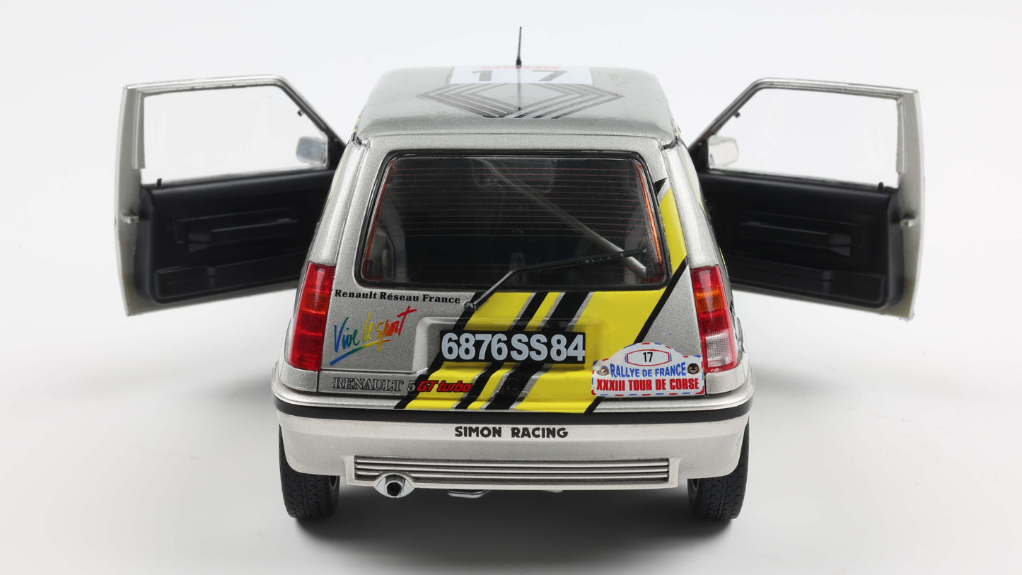 PRECOMMANDE - RENAULT 5 GT TURBO MK2 SILVER #17 A.OREILLE TOUR DE CORSE 1989 - Solido - 1/18