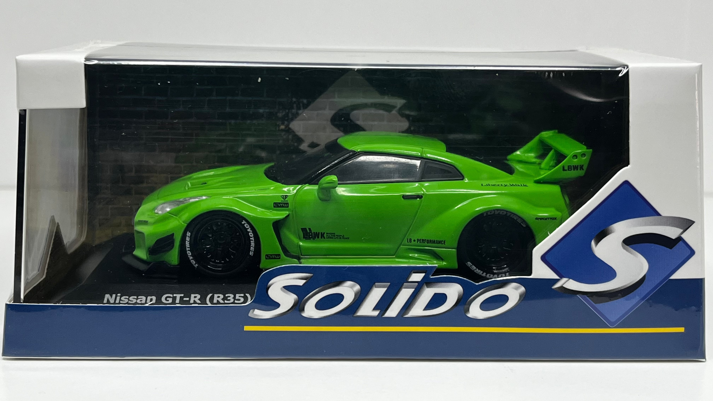 Nissan GT-R (R35) / LBWK Silhouette Acid Green 2020 - Solido - 1/43