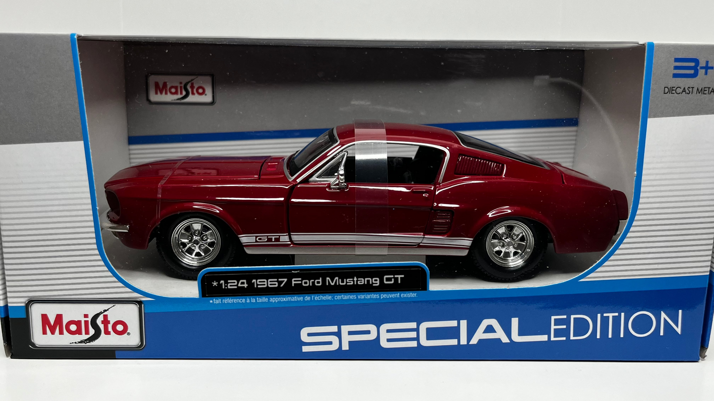 Ford Mustang GT 1967 Rouge - Maisto - 1/24