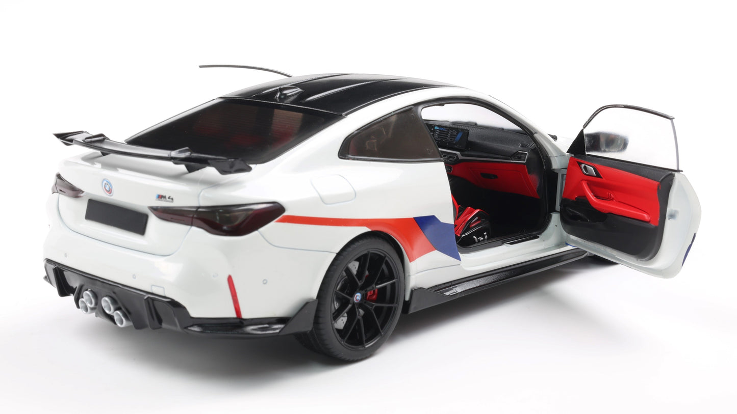PRECOMMANDE - BMW M4 PERFORMANCE PARTS WHITE & M DECO 2025 - Solido - 1/18