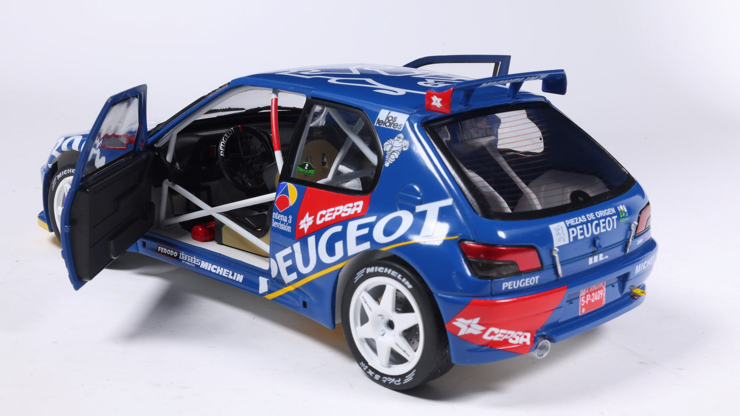 PRECOMMANDE - PEUGEOT 306 MAXI BLUE #2 J.ASCONA / J.BILLMAIER RALLY DE AVILÈS 1997 - Solido - 1/18