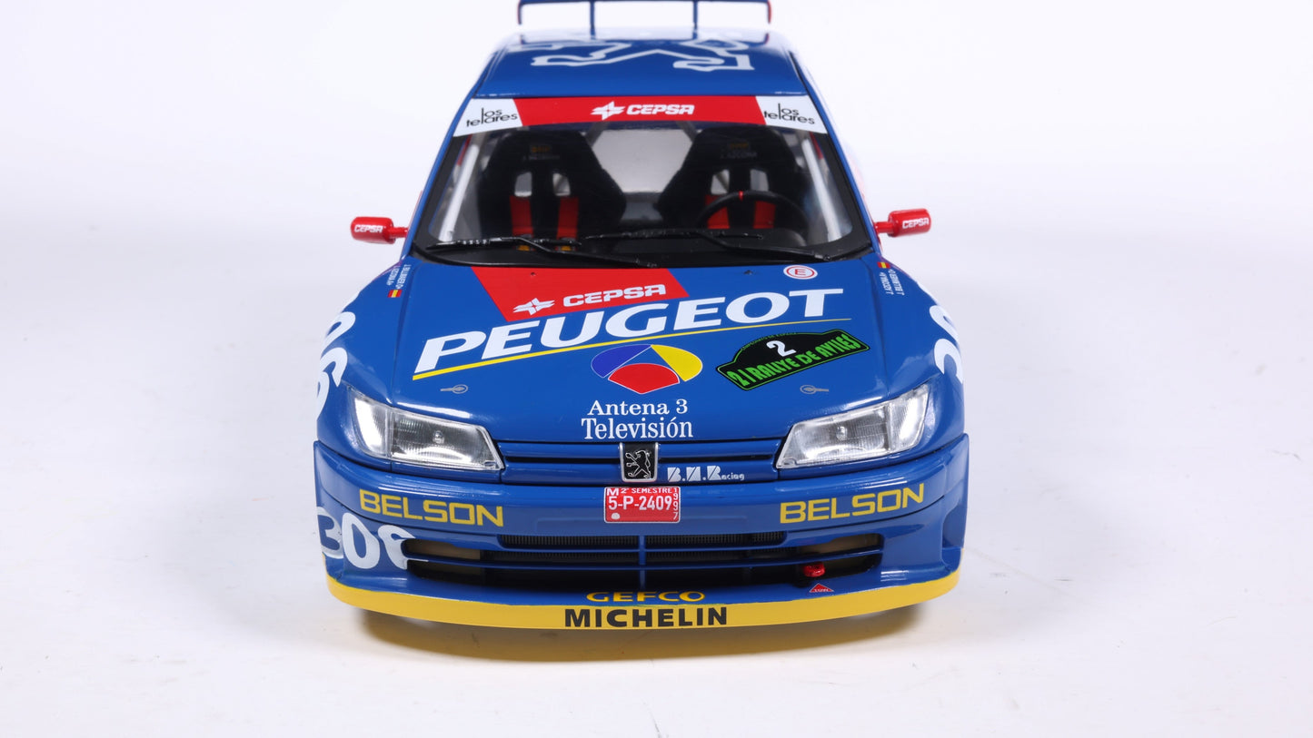 PRECOMMANDE - PEUGEOT 306 MAXI BLUE #2 J.ASCONA / J.BILLMAIER RALLY DE AVILÈS 1997 - Solido - 1/18