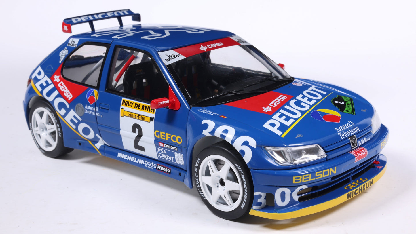 PRECOMMANDE - PEUGEOT 306 MAXI BLUE #2 J.ASCONA / J.BILLMAIER RALLY DE AVILÈS 1997 - Solido - 1/18