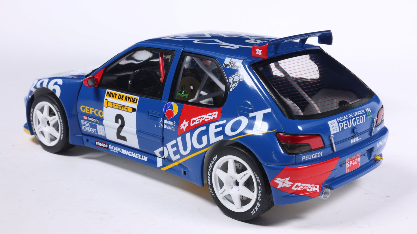 PRECOMMANDE - PEUGEOT 306 MAXI BLUE #2 J.ASCONA / J.BILLMAIER RALLY DE AVILÈS 1997 - Solido - 1/18