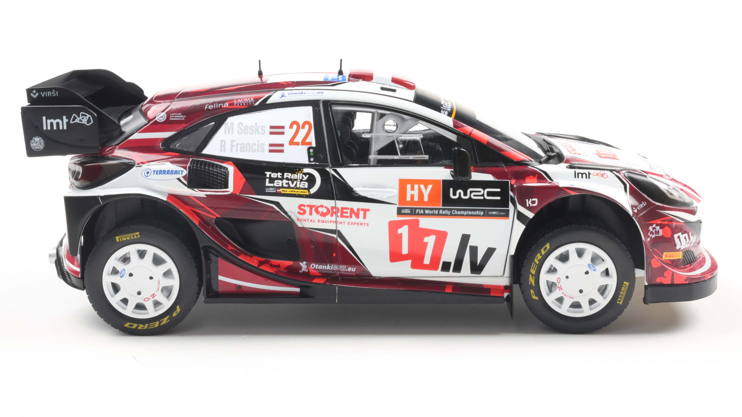Ford puma Rallye Hybrid white #22 M.SESK R.FRANCIS - Solido - 1/18