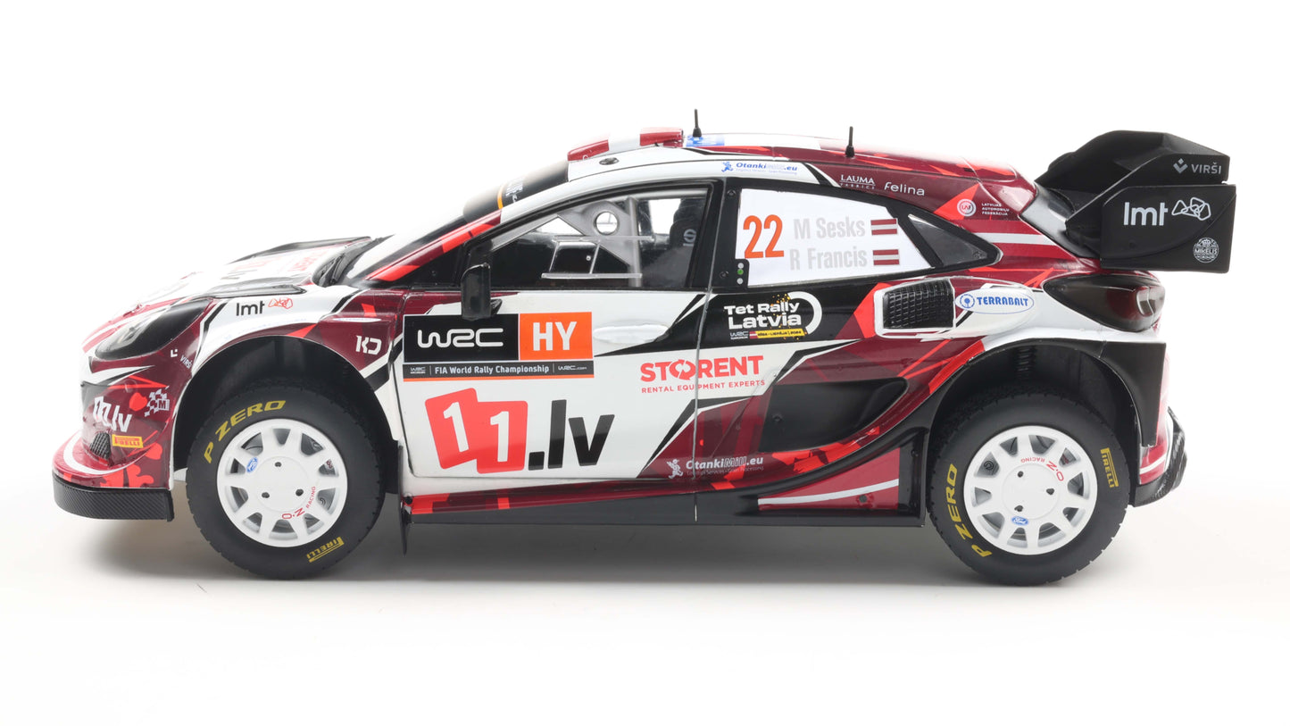Ford puma Rallye Hybrid white #22 M.SESK R.FRANCIS - Solido - 1/18
