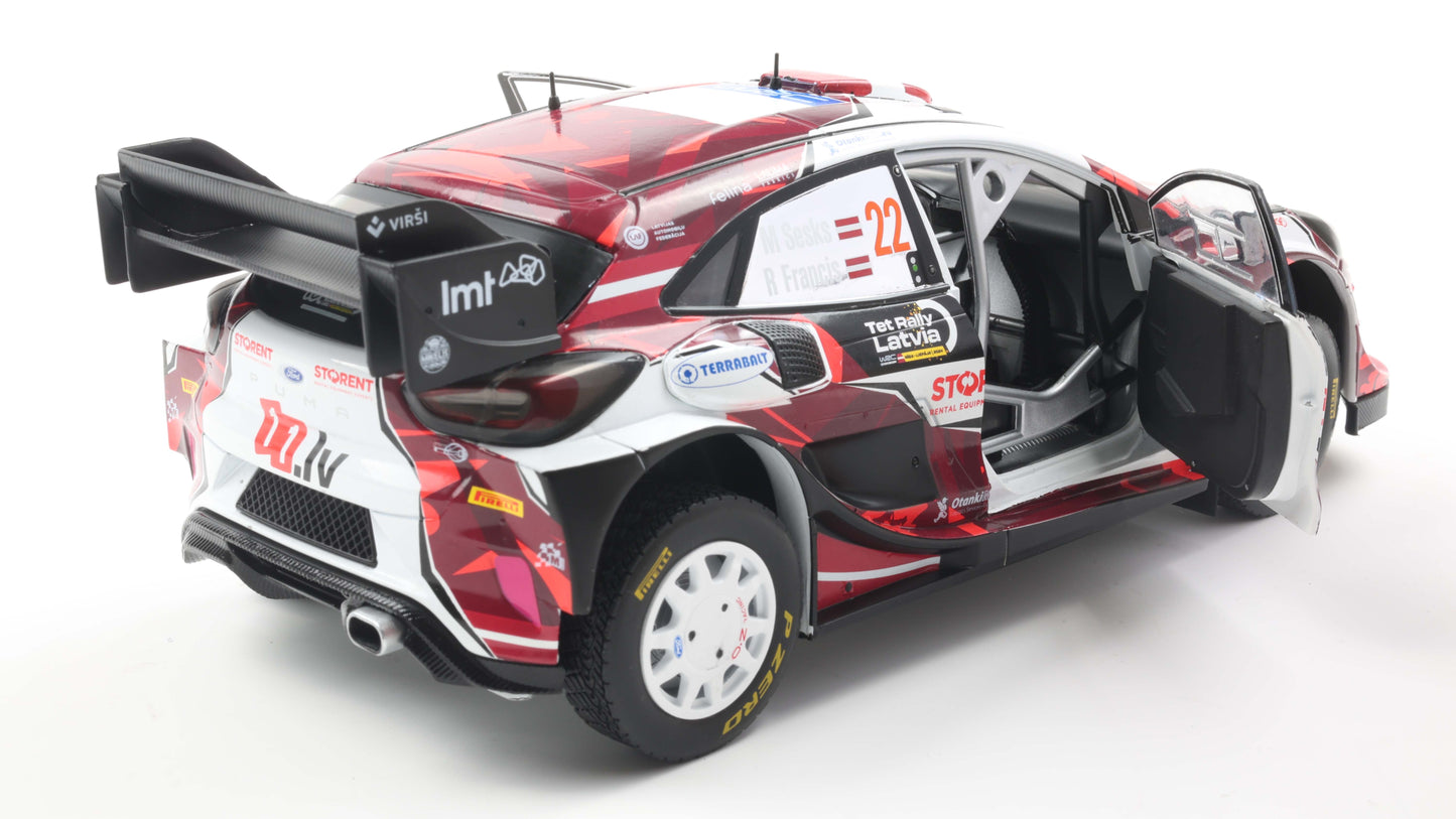 Ford puma Rallye Hybrid white #22 M.SESK R.FRANCIS - Solido - 1/18