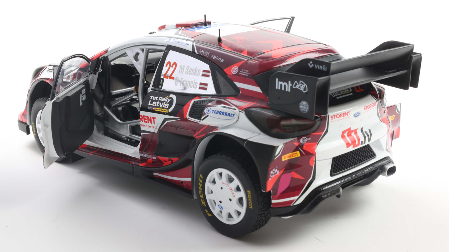 Ford puma Rallye Hybrid white #22 M.SESK R.FRANCIS - Solido - 1/18