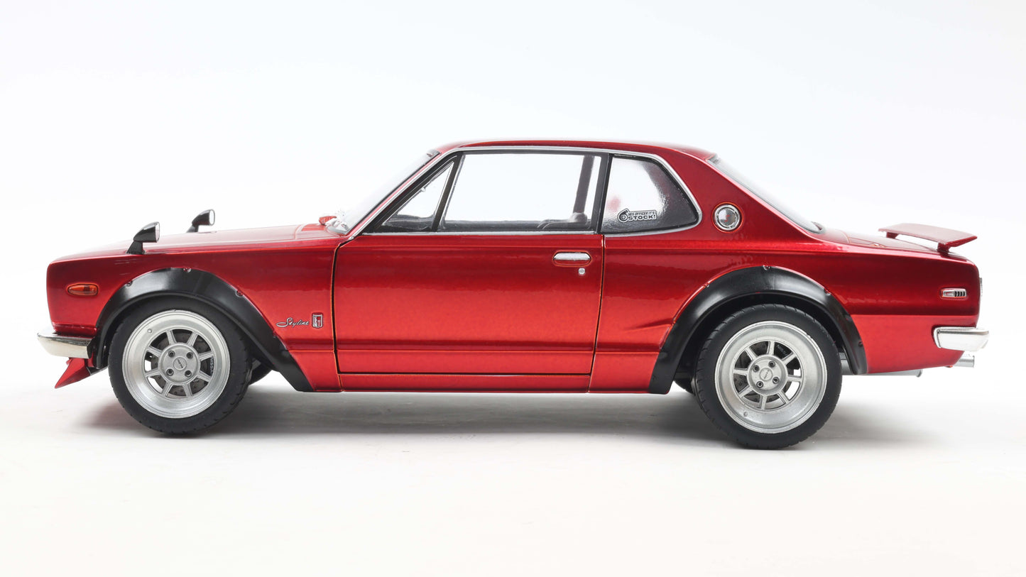 NISSAN SKYLINE (C10) HAKOSUKA SOLIDO WORKS RED METALLIC 1970 - Solido - 1/18