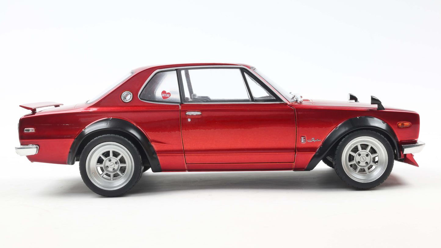 NISSAN SKYLINE (C10) HAKOSUKA SOLIDO WORKS RED METALLIC 1970 - Solido - 1/18