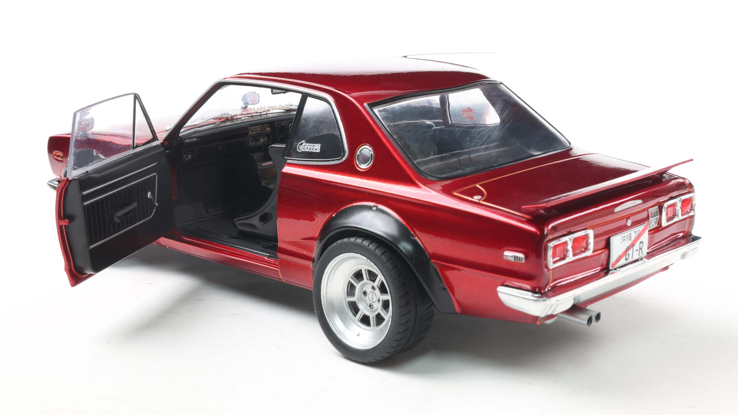 NISSAN SKYLINE (C10) HAKOSUKA SOLIDO WORKS RED METALLIC 1970 - Solido - 1/18