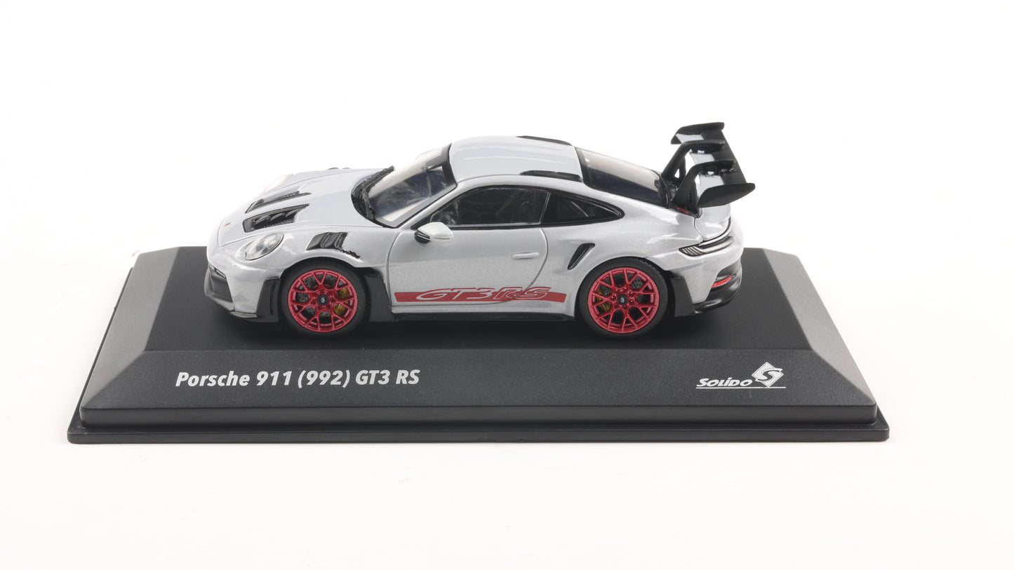 PORSCHE 911 (992) GT3 RS ICE GREY METALLIC W/PYRO RED 2023 - Solido - 1/43
