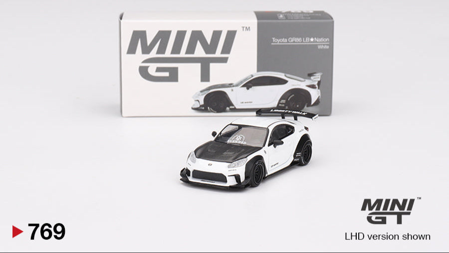 TOYOTA GR86 LB NATION WHITE 2023 - Mini GT - 1/64