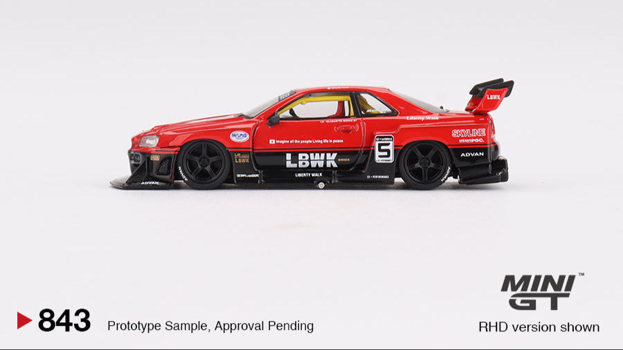 NISSAN SKYLINE GT-R (R34) SUPER SILHOUETTE RED/BLACK 2024 - Mini GT - 1/64