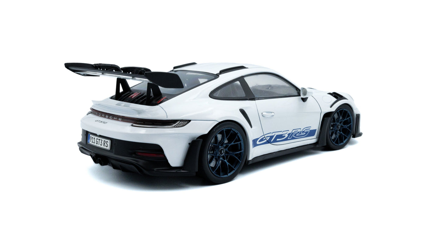 Porsche 911 GT3 RS white with blue stripes 2024 - Solido - 1/18