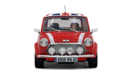 MINI COOPER SPORT RED & ENGLISH FLAG 1997 - Solido - 1/18