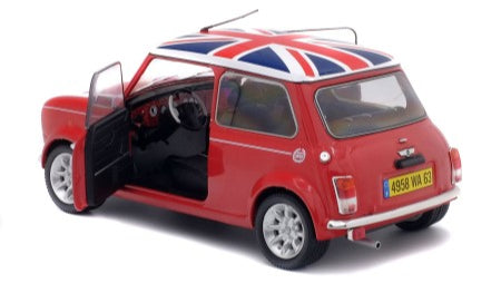 MINI COOPER SPORT RED & ENGLISH FLAG 1997 - Solido - 1/18