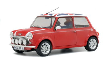 MINI COOPER SPORT RED & ENGLISH FLAG 1997 - Solido - 1/18
