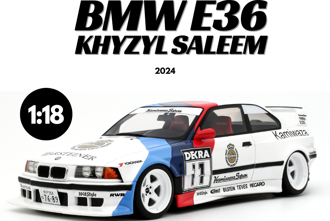 BMW E36 KHYZYL SALEEM WHITE 2024 - Ottomobile - 1/18