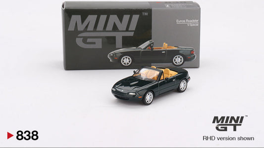 MAZDA MX5 EUNOS ROADSTER V-SPECIAL EXCELLENT GREEN MICA 1990 - Mini GT - 1/64
