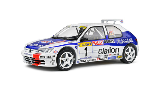 PEUGEOT 306 MAXI WHITE #1 F.DELECOUR/M.SAUVAGE RALLYE MONTE CARL - Solido - 1/18