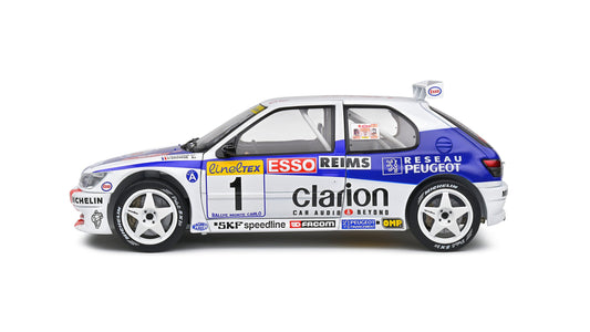 PEUGEOT 306 MAXI WHITE #1 F.DELECOUR/M.SAUVAGE RALLYE MONTE CARL - Solido - 1/18