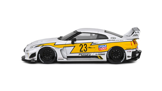 Nissan GTR35 LBWK Silhouette Blanc/Jaune 2019 - Solido - 1/43