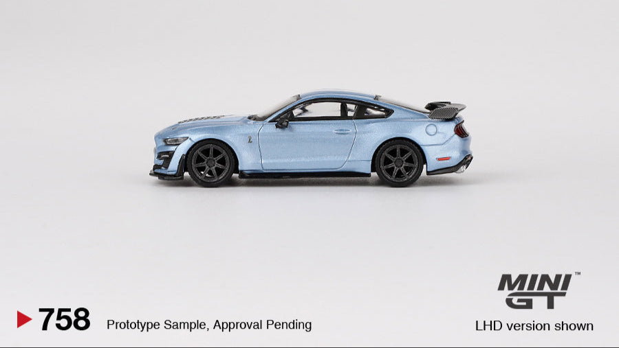 FORD MUSTANG SHELBY GT500 HERITAGE EDITION BRITTANY BLUE 2022 - Mini GT - 1/64
