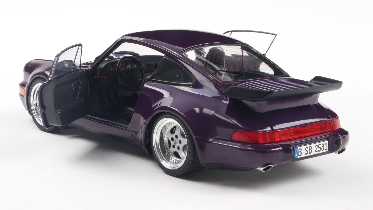 PRECOMMANDE - PORSCHE 911 (964) TURBO VIOLET BLUE METALLIC 1990 - Solido - 1/18