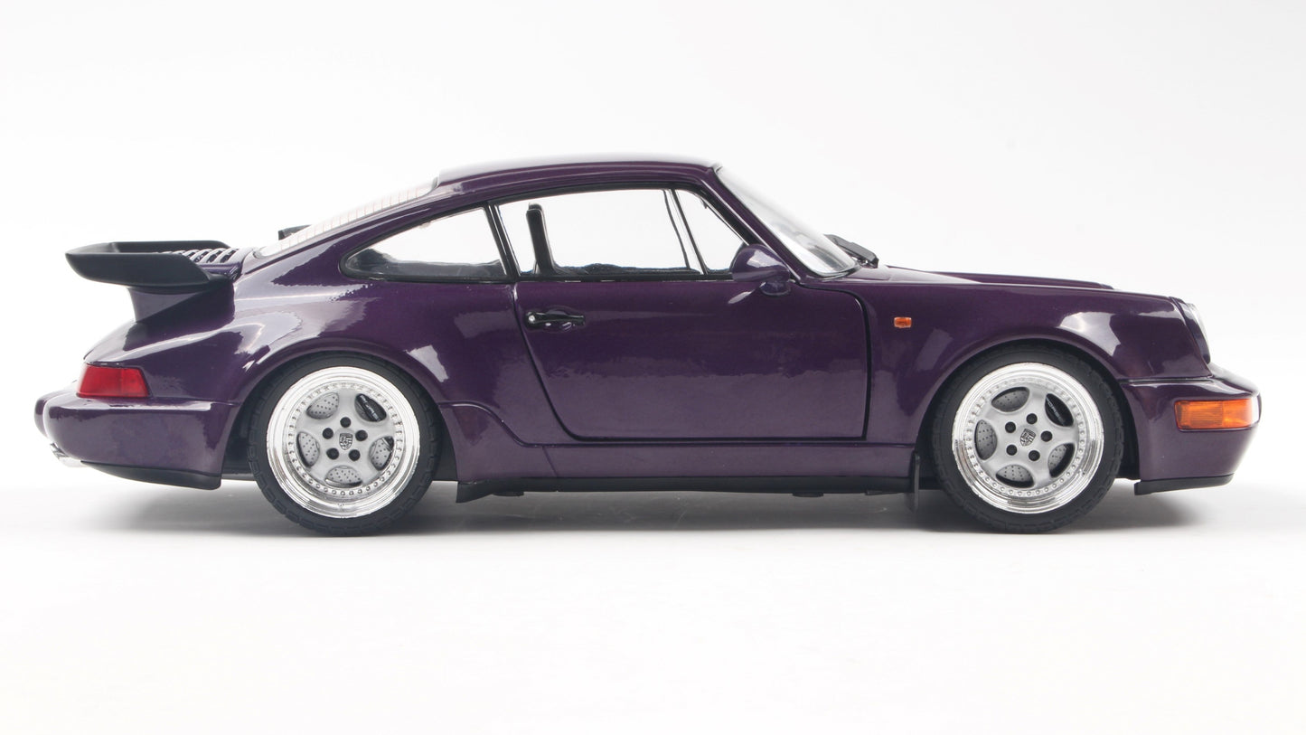 PRECOMMANDE - PORSCHE 911 (964) TURBO VIOLET BLUE METALLIC 1990 - Solido - 1/18
