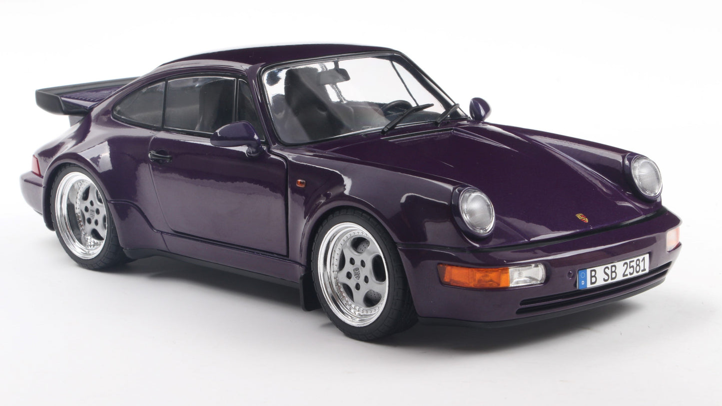 PRECOMMANDE - PORSCHE 911 (964) TURBO VIOLET BLUE METALLIC 1990 - Solido - 1/18