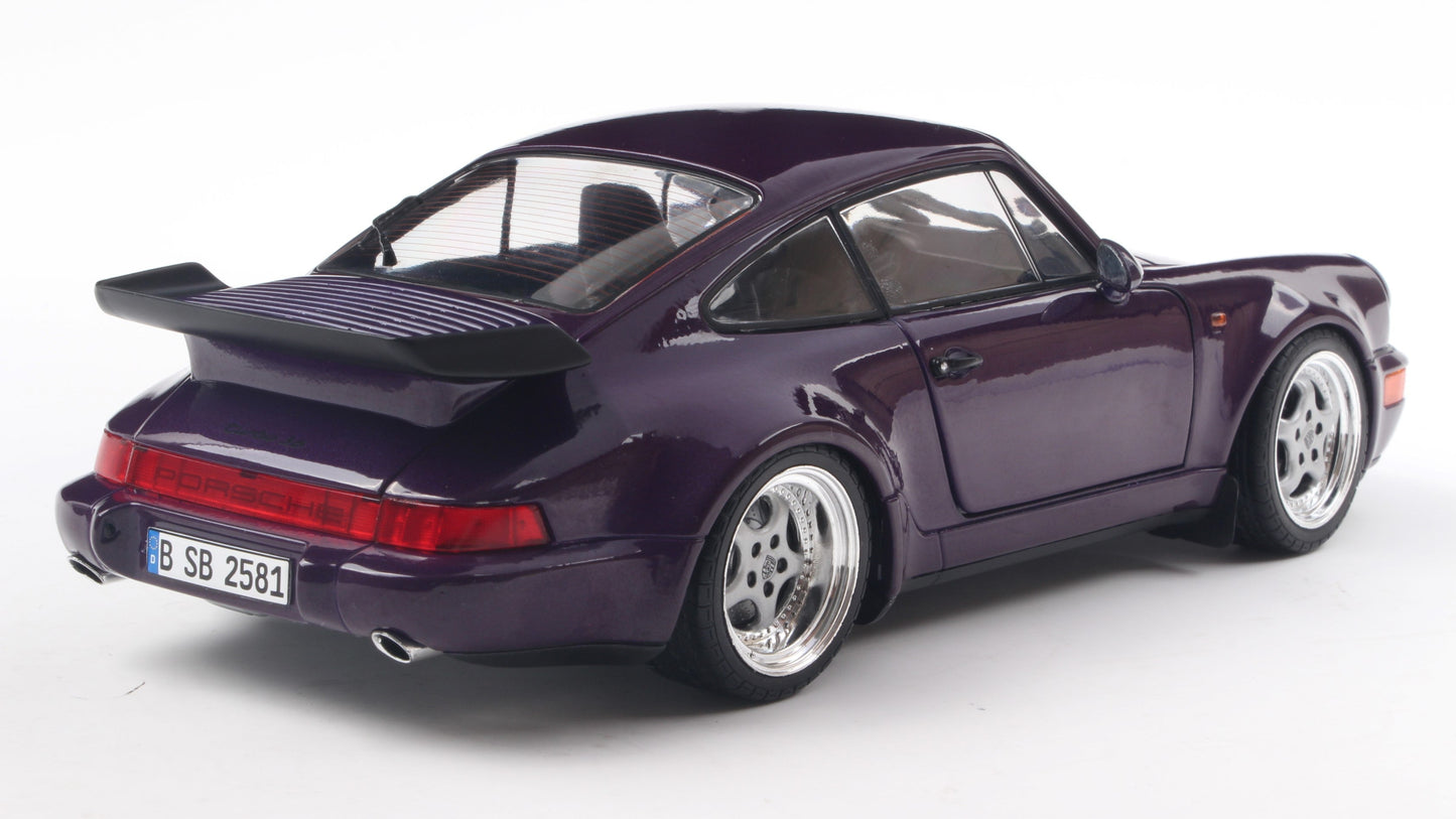 PRECOMMANDE - PORSCHE 911 (964) TURBO VIOLET BLUE METALLIC 1990 - Solido - 1/18