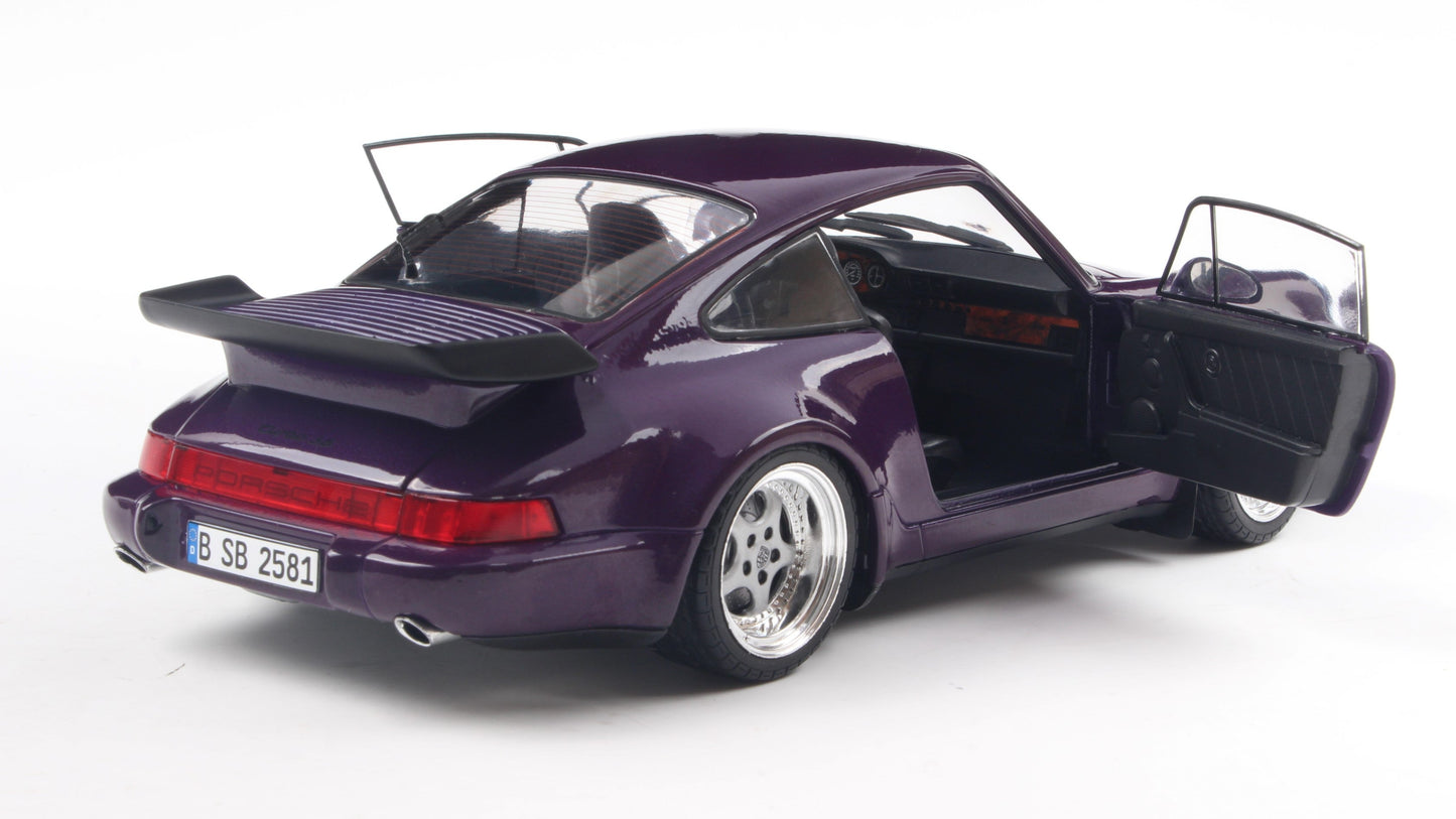 PRECOMMANDE - PORSCHE 911 (964) TURBO VIOLET BLUE METALLIC 1990 - Solido - 1/18