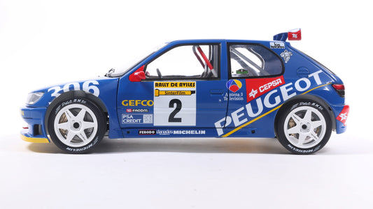 PRECOMMANDE - PEUGEOT 306 MAXI BLUE #2 J.ASCONA / J.BILLMAIER RALLY DE AVILÈS 1997 - Solido - 1/18
