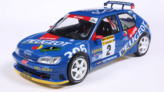 PRECOMMANDE - PEUGEOT 306 MAXI BLUE #2 J.ASCONA / J.BILLMAIER RALLY DE AVILÈS 1997 - Solido - 1/18