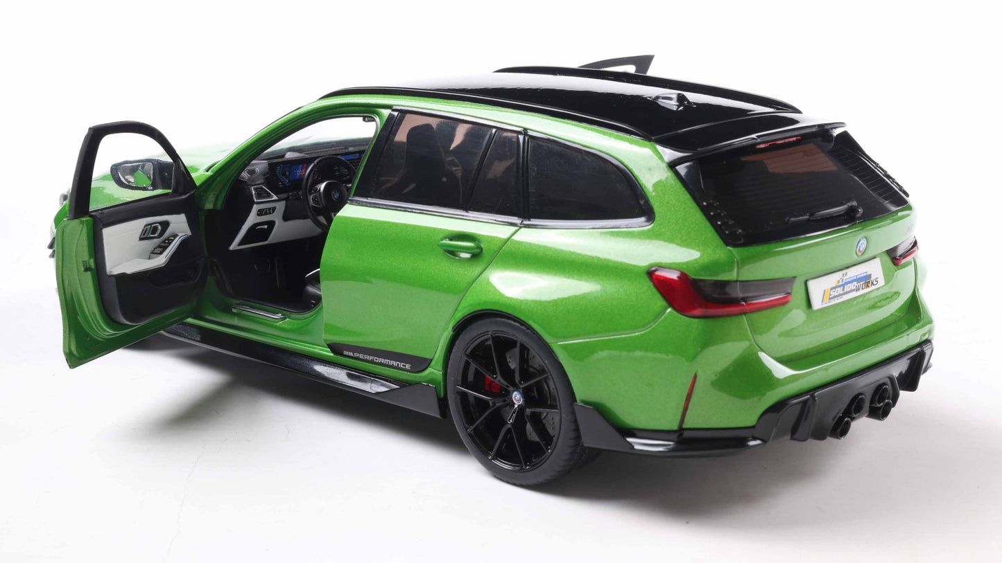 PRECOMMANDE - BMW M3 TOURING WITH PERFORMANCE PARTS GREEN METALLIC 2024 - Solido - 1/18