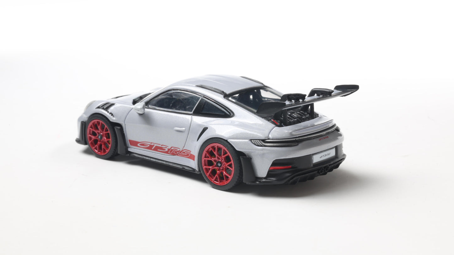 PRECOMMANDE - PORSCHE 911 (992) GT3 RS ICE GREY METALLIC W/PYRO RED 2023 - Solido - 1/43