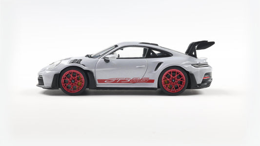 PRECOMMANDE - PORSCHE 911 (992) GT3 RS ICE GREY METALLIC W/PYRO RED 2023 - Solido - 1/43