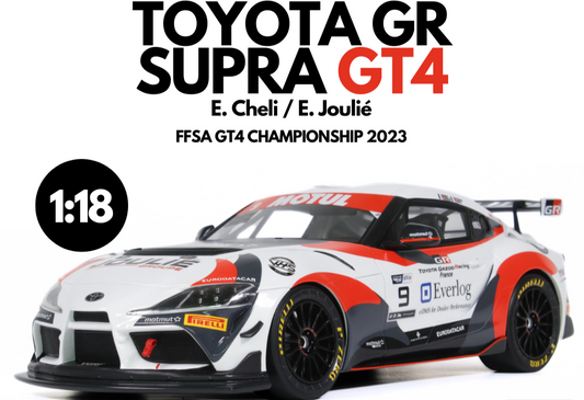 TOYOTA SUPRA GT4 WHITE E.CHELI/E.JOULIÉ FFSA GT4 CHAMPIONSHIP 2023 - Ottomobile - 1/18