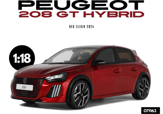 PRECOMMANDE - PEUGEOT 208 GT HYBRID RED ELIXIR 2024 - Ottomobile - 1/18