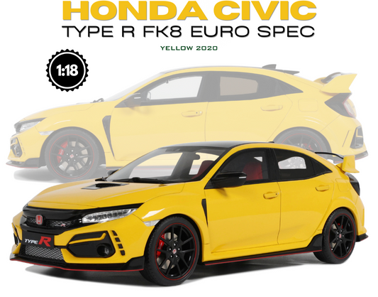 HONDA CIVIC TYPE R FK8 EURO SPEC SUNLIGHT YELLOW 2020 - Ottomobile - 1/18